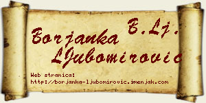 Borjanka LJubomirović vizit kartica